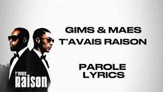 Thumbnail: GIMS Feat MAES - T’avais raison (Parole/Lyrices)