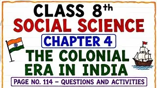 Thumbnail: Class 8 Social Science Chapter 4 | The Colonial Era in India | Question Answer | NCERT