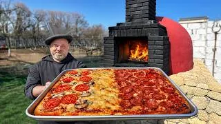 Thumbnail: Big Village Pizza With Thick Crust And Cheese!