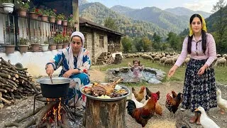 Thumbnail: IRAN village cooking; Cooking lamb neck with rice and vegetables