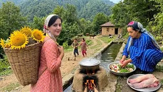 Thumbnail: Iran Rural life; Cooking beef tongue with mushroom sauce