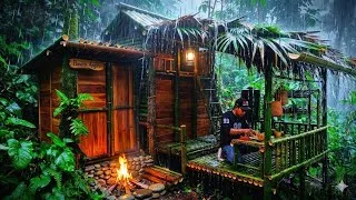 Thumbnail: Prt2 Renovating 7 Days CAMPING in HEAVY RAIN Building a Waterproof Bamboo Shelter Full Movie