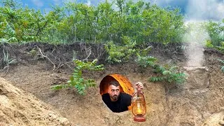 Thumbnail: Building a Cave Primitive Survival Shelter | Warm and Cozy Shelter | Bushcraft, Dugout