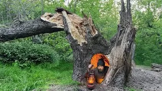 Thumbnail: Building a Secret Dugout Inside a Hollow Tree I Building the Most Hidden Bushcraft Shelter