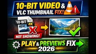 Thumbnail: How to Play 10-Bit Video & Fix VLC Thumbnail Not Showing in Windows 2026 | Enable Video Thumbnails