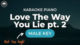 Thumbnail: Rihanna - Love The Way You Lie pt. 2 (Male Key - HD Piano Karaoke with Lyrics)