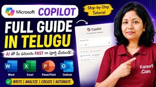Thumbnail: Learn Microsoft Copilot in Telugu | Best Free AI Tool for Students & Professionals