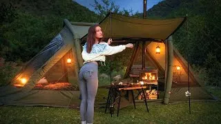 Thumbnail: Alone in a Comfortable Shelter | Solo Inflatable Tent Camping, Cozy ASMR Sounds