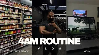 Thumbnail: MY PRODUCTIVE 4AM ROUTINE | gym, 5k run + grocery restock