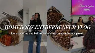 Thumbnail: VLOG: life as a homebody entrepreneur, cooking, baking, speaking on a panel, lots of kitchen content