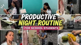 Thumbnail: Productive Night Routine For School Students😪🍲📚#school #nightroutine #afterschool #summer 