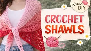 Thumbnail: Soft Crochet Shawl | Pink to Red Gradient 🧶| Katee DIY