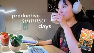 Thumbnail: productive summer days in my life ⛱️👩🏻‍💻 chugging through finals week & spending time with family