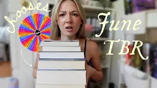 Thumbnail: TBR Prompt wheel chooses my JUNE reads 👙 *my June tbr*