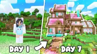 Thumbnail: 💜7 DAYS To Build a STARTER HOUSE In Minecraft!