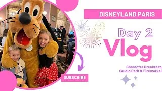 Thumbnail: DISNEYLAND PARIS! 🏰 🇫🇷 DAY TWO - CHARACTER BREAKFAST, WALT DISNEY STUDIO PARK & FIREWORKS!