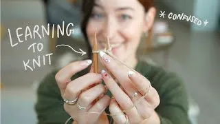 Thumbnail: Learning to knit ~so I can stop doomscrolling