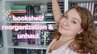 Thumbnail: making my shelves pretty, getting rid of some books, and bookish chit chatting ✨