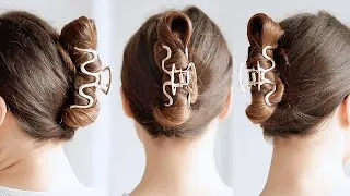Thumbnail: Easiest Bun hairstyle at home in 50 seconds! How to make bun with claw clip at home for beginners.