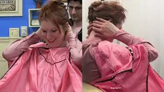Thumbnail: Husband shaves Kat's nape with a clippers in the barber chair