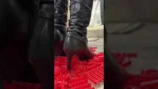 Thumbnail: ASMR boot crushing vintage 1980s red perm plastic devices