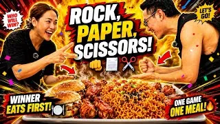 Thumbnail: Who Will Win? 🏆 | Ultimate Rock, Paper, Scissors Food Challenge 🍔 Winner Eats First! 😱