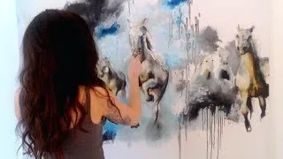 Thumbnail: Galloping Horses - Oil Painting Time-Lapse - Speed Painting