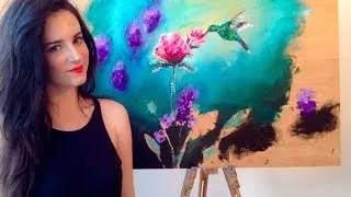 Thumbnail: Hummingbird Oil Painting - How to blend a backdrop of rich colours with atmosphere