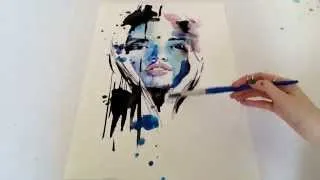 Thumbnail: Quick watercolour painting - elegant and colourful faces
