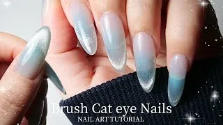 Thumbnail: Easy Daily Nails ⟡.·🩵 Brush Cat Eye | Gel-X Nail Tutorial | Make Nails ASMR | DIY Nails