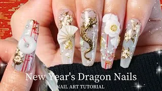 Thumbnail: Dragon Nails for New Year's 2025 🐉✨🎍 | Make Nails ASMR | Nail Art Tutorial | GEL-X | Pro