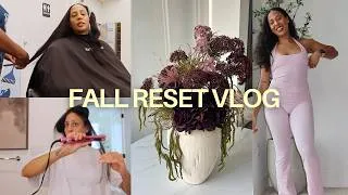 Thumbnail: FALL RESET VLOG | haircut on my tailbone length hair, luxury floral arrangement + home decor haul