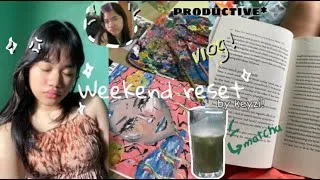 Thumbnail: PRODUCTIVE VLOG 🎀 weekend reset routine, paint with me, clean my room, and my skin care