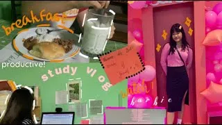 Thumbnail: My realistic productive morning routine for a week: study vlog, grwm, barbie movie, self care!