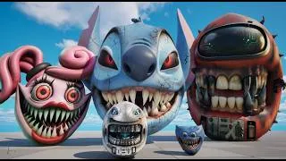 Thumbnail: ROBOT PACMAN SAVES THE WORLD FROM HUGGY WUGGY PAC-MAN VS Monster Among Us Poppy Playtime & Stitch