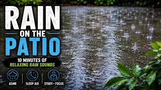Thumbnail: Rain on a Concrete Patio 🌧️ | 10 Minutes of Relaxing Rain Sounds for Sleep, Study & ASMR