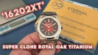 Thumbnail: SUPER CLONE Royal Oak 16202XT 39mm TI/TI Red Ombre Dial A7121