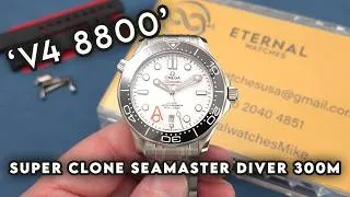 Thumbnail: SUPER CLONE Seamaster Diver 300m SS/SS White V4 8800