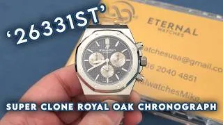 Thumbnail: SUPER CLONE Royal Oak Chronograph 26331ST 41mm SS/SS Blue Dial  DD4801