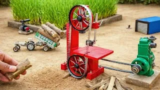Thumbnail: diy tractor mini wood cutting machine science project ||   @KeepVilla