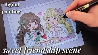 Thumbnail: Painting a cozy café moment ☕🍰 | relaxing digital painting 🎨