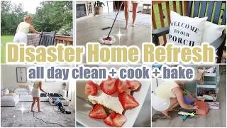 Thumbnail: DISASTER HOME REFRESH // Extreme Clean With Me + Cook + Bake // all day Summer Homemaking