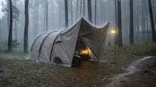 Thumbnail: Glamorous Camping with GIANT Tent in Heavy Rain - Camping in Heavy Rain