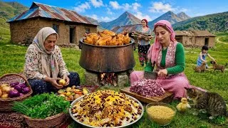 Thumbnail: IRAN rural life | cooking bread, chickens and shah polo 