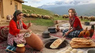 Thumbnail: Daily life in the mountains| baking bread and preparing butter for dinner