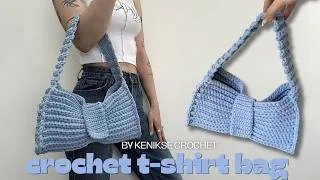 Thumbnail: T-shirt yarn crochet bag tutorial I Kenikse Crochet