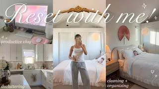 Thumbnail: RESET WITH ME 🫧 productive vlog! cleaning my apartment, decluttering, packing, mental health chats 🤍