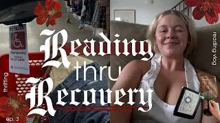 Thumbnail: early mornings, thrifting, & an exciting announcement 📕❤️‍🩹 | reading thru recovery ep. 3