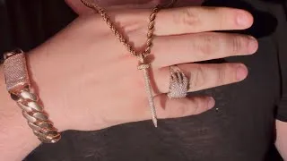 Thumbnail: 14K Rose Gold 2 cts. Diamond Nail Pendant FULL REVIEW