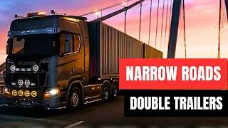 Thumbnail: Can You Drive a Double Trailer Through ETS2's NARROWEST Road?